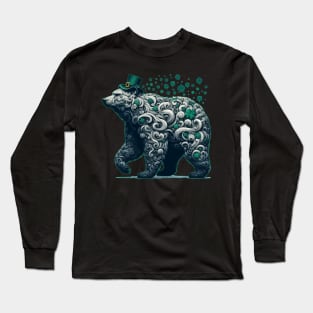 Happy st patricks day funny green bear Long Sleeve T-Shirt